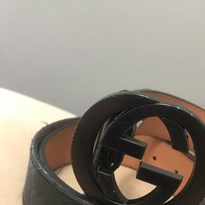 All black Gucci belt